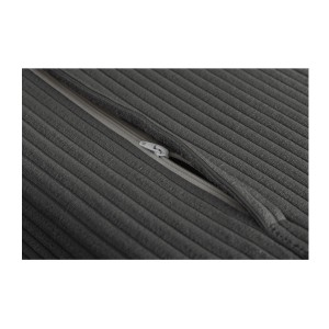 Zoom sur la fermeture du rangement des pieds du canapé convertible PRESTO gris foncé