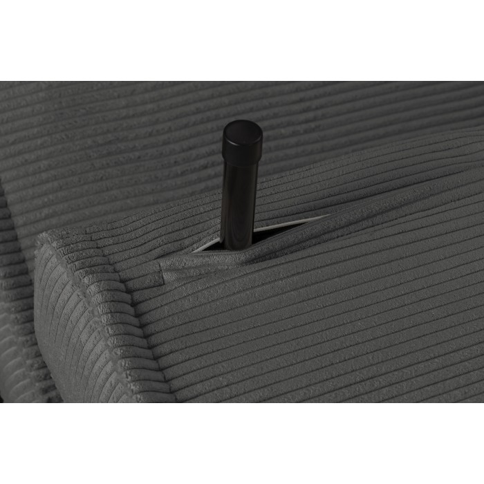 Zoom sur le pieds sortie du canapé convertible PRESTO gris foncé