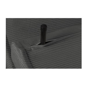 Zoom sur le pieds sortie du canapé convertible PRESTO gris foncé