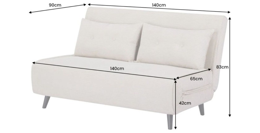 Dimensions du canapé convertible PRESTO gris foncé