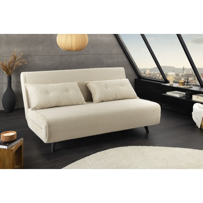 Canapé convertible PRESTO beige mis en situation