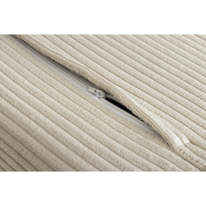 Zoom sur la fermeture des pieds du canapé convertible PRESTO beige