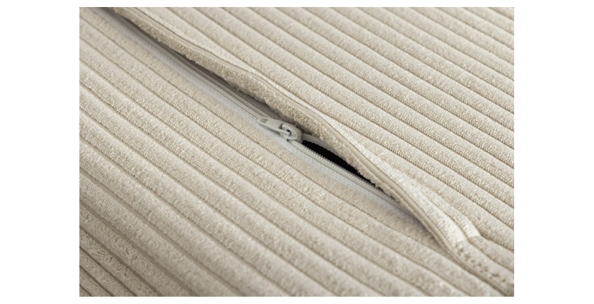 Zoom sur la fermeture des pieds du canapé convertible PRESTO beige