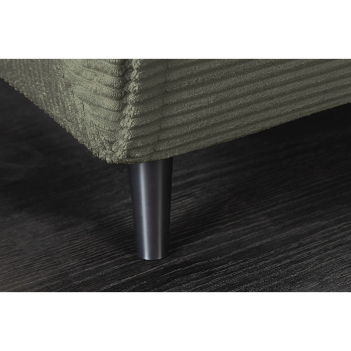 Zoom sur les pieds du canapé convertible PRESTO vert foncé