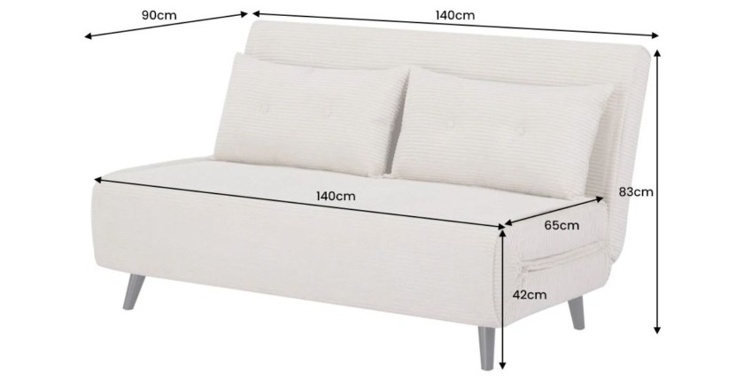 Dimensions du canapé convertible PRESTO vert foncé