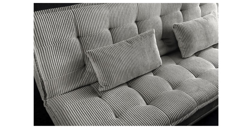 Zoom sur l'assise du canapé convertible SERENO gris
