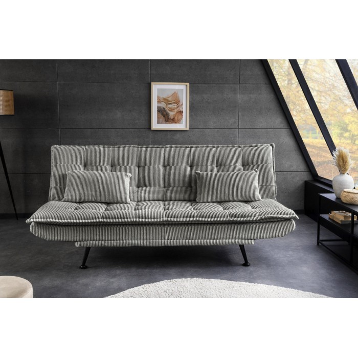 Canapé convertible SERENO gris vu de face