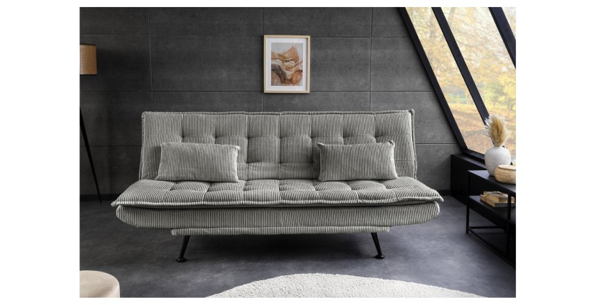 Canapé convertible SERENO gris vu de face