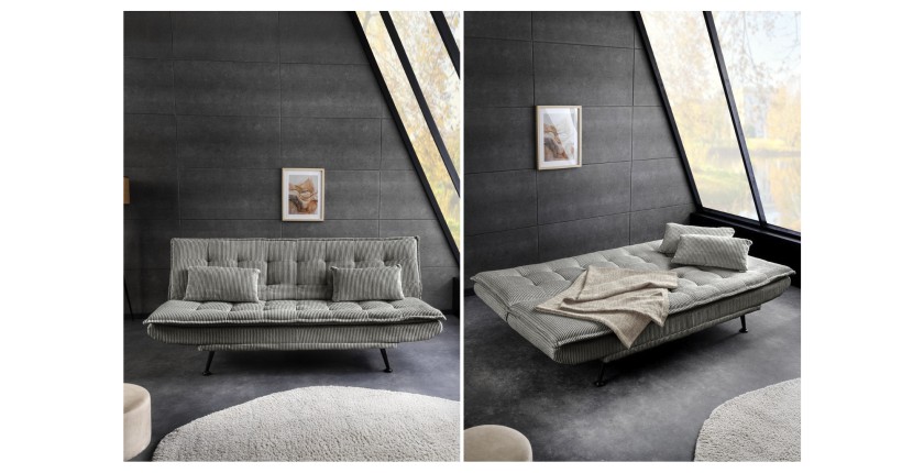 Canapé convertible SERENO gris vue détaillée