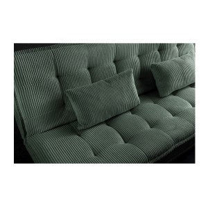 Zoom sur l'assise du canapé convertible SERENO vert