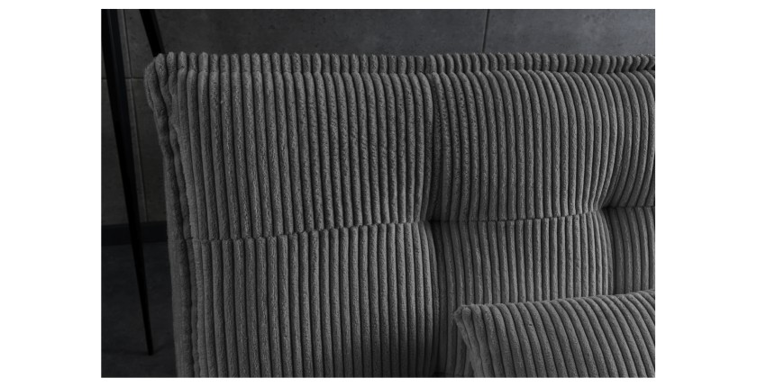 Zoom sur le dossier du canapé convertible SERENO gris foncé