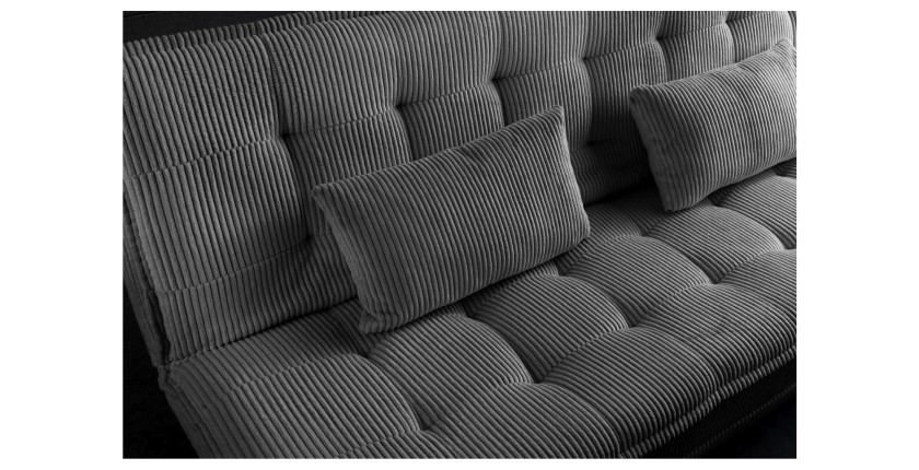 Zoom sur l'assise du canapé convertible SERENO gris foncé