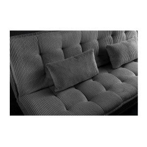 Zoom sur l'assise du canapé convertible SERENO gris foncé