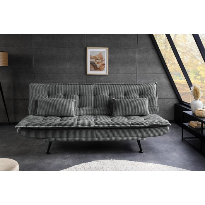 Canapé convertible SERENO gris foncé vu de face