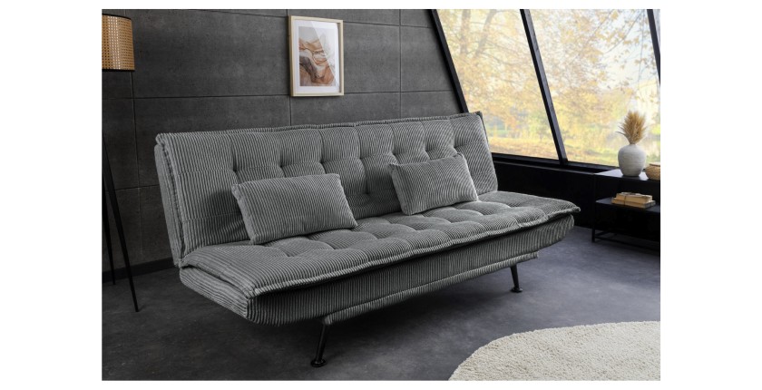Canapé convertible SERENO gris foncé mis en situation