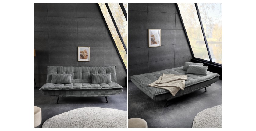 Canapé convertible SERENO gris foncé vue détaillée