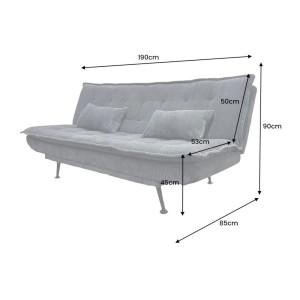 Dimensions du canapé convertible SERENO gris foncé
