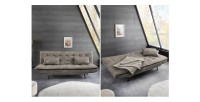 Canapé convertible SERENO coloris taupe vue détaillée