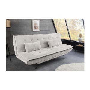 Canapé droit convertible SERENO blanc mis en situation