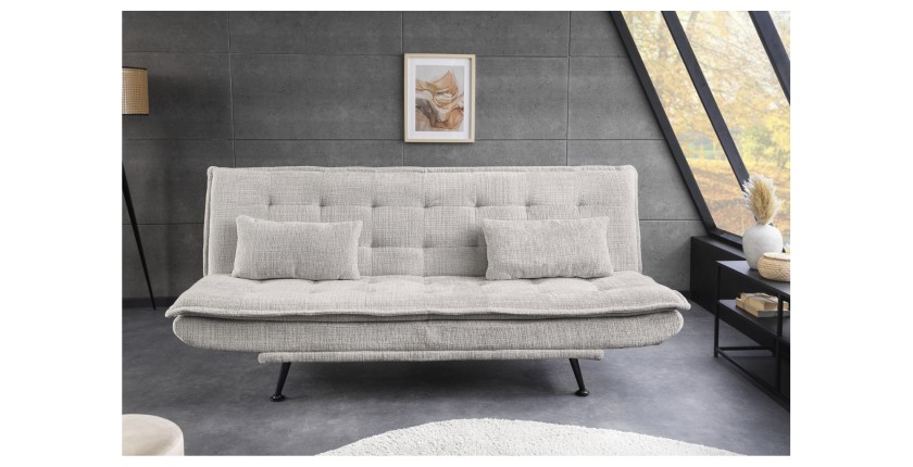 Canapé droit convertible SERENO blanc vu de face