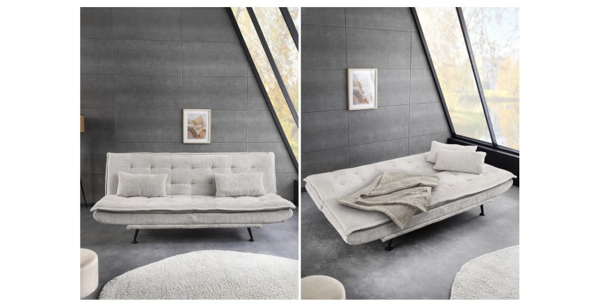 Canapé droit convertible SERENO blanc vue détaillée