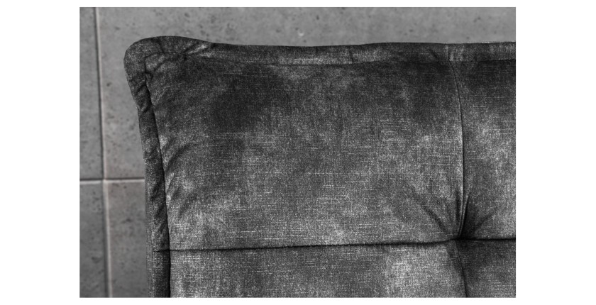 Zoom sur le dossier du canapé convertible SERENO en velours gris foncé