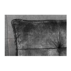 Zoom sur le dossier du canapé convertible SERENO en velours gris foncé