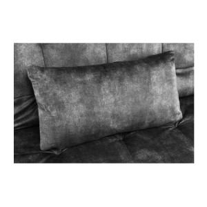 Canapé droit convertible SERENO gris foncé – Canapé-lit 3 places en velours matelassé