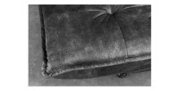 Zoom sur l'assise du canapé convertible SERENO en velours gris foncé