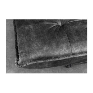 Zoom sur l'assise du canapé convertible SERENO en velours gris foncé