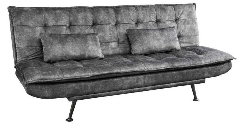 Canapé convertible SERENO en velours gris foncé