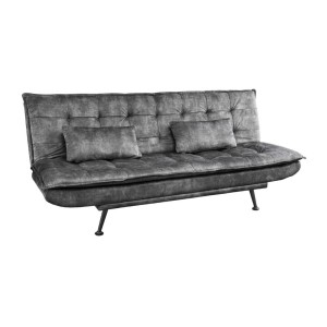 Canapé convertible SERENO en velours gris foncé