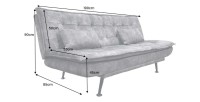 Dimensions du canapé convertible SERENO en velours gris foncé