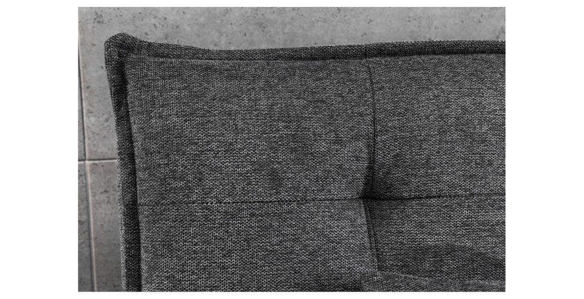 Zoom sur le dossier du canapé droit convertible SERENO en tissu gris