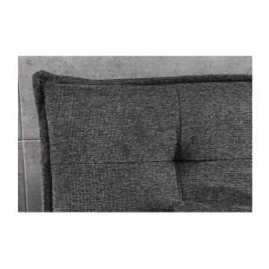 Zoom sur le dossier du canapé droit convertible SERENO en tissu gris