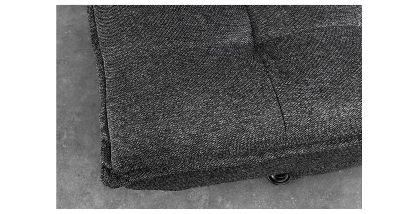 Zoom sur l'assise du canapé droit convertible SERENO en tissu gris