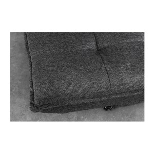 Zoom sur l'assise du canapé droit convertible SERENO en tissu gris