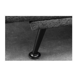 Zoom sur l'un des pieds du canapé droit convertible SERENO en tissu gris