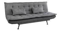 Canapé droit convertible SERENO en tissu gris