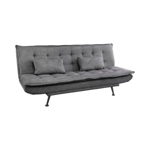 Canapé droit convertible SERENO en tissu gris