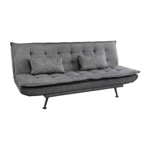 Canapé droit convertible SERENO en tissu gris