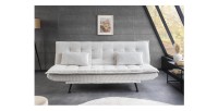 Canapé convertible SERENO en tissu côtelé blanc vu de face