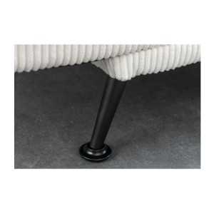 Zoom sur l'un des pieds du canapé convertible SERENO en tissu côtelé blanc