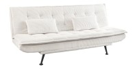 Canapé convertible SERENO en tissu côtelé blanc