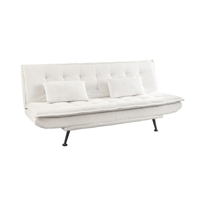 Canapé convertible SERENO en tissu côtelé blanc