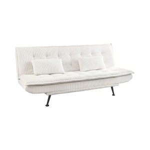 Canapé convertible SERENO en tissu côtelé blanc