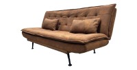 Canapé convertible SERENO en microfibre brun vu du côté droit