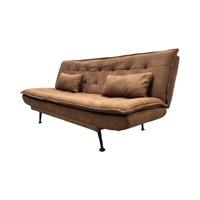 Sofa rechtwinklig umwandelbar SERENO schokoladenbraun – 3-Sitzer Schlafsofa aus Mikrofaser