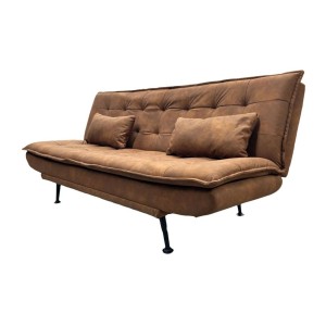 Canapé convertible SERENO en microfibre brun vu du côté droit