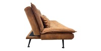 Canapé convertible SERENO en microfibre brun vu de gauche